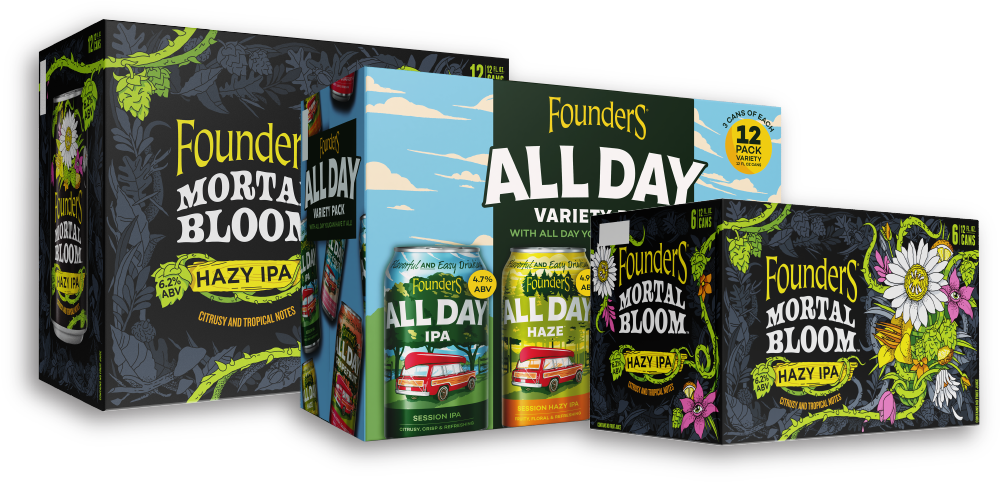 Founders Beer Cans and Drafts